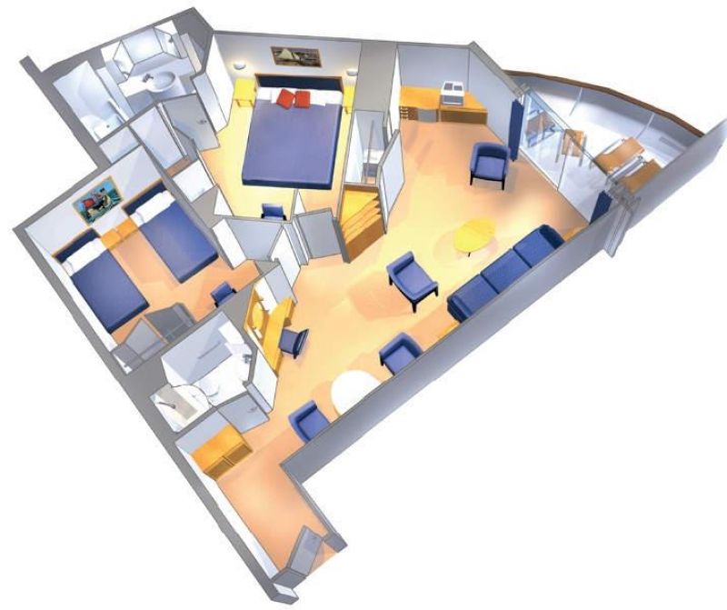 家庭套房（两居室）户型图